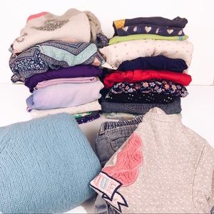 Girls size 6-8 bundle lot dress tops sweaters